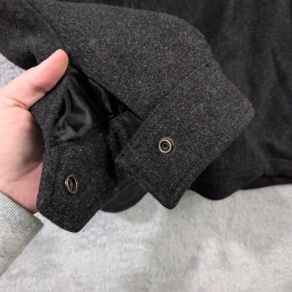 American Eagle Wool Coat Heavyweight Jacket Mens XL Charcoal Gray Cotton Lined - Picture 9 of 9